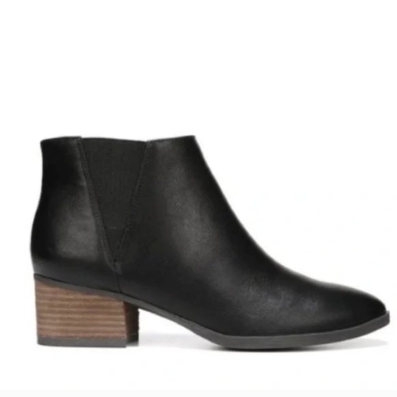 Dr. Scholl's Ankle Booties Tumbler Black Leather Heeled Boot SZ 7.5 - Picture 2 of 16